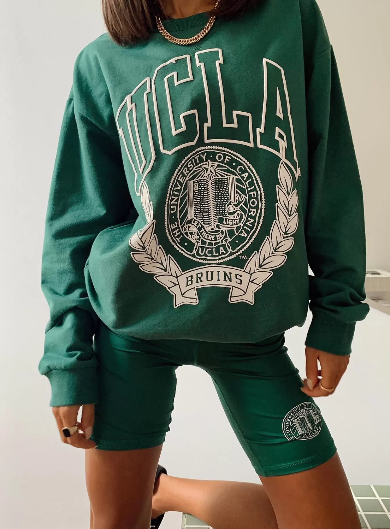 Princess Polly Shorts | Ucla Bike Shorts Green