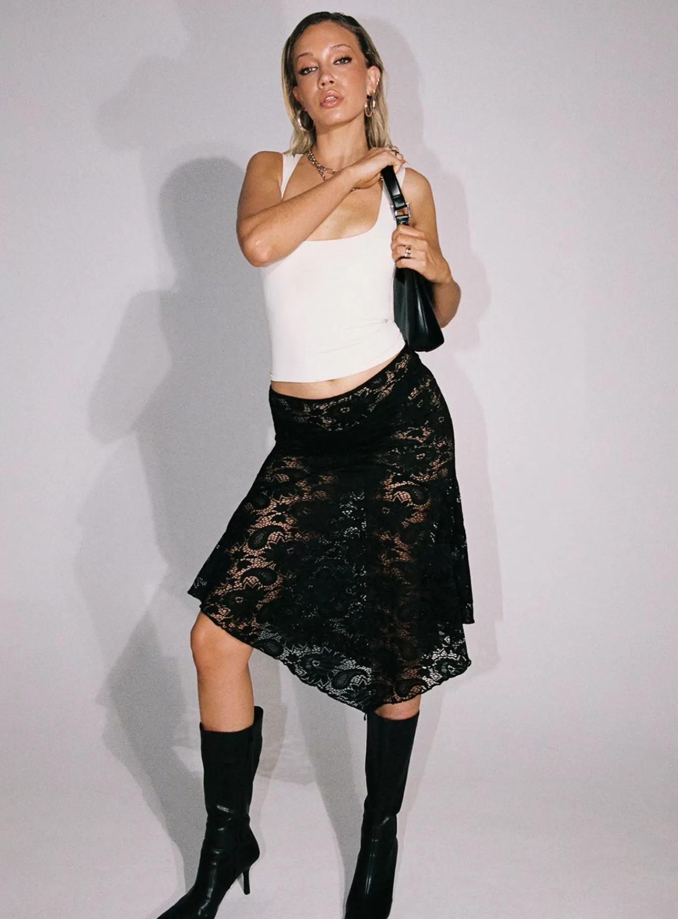 Princess Polly Skirts | Vana Midi Skirt Jet Black