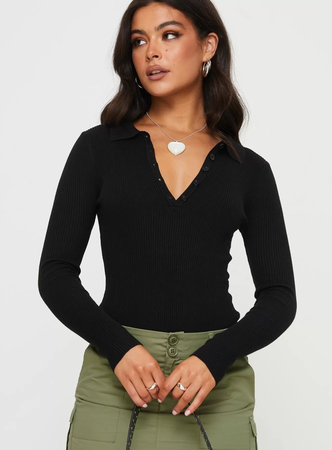 Princess Polly Long Sleeve Tops | Vasant Long Sleeve Bodysuit Black