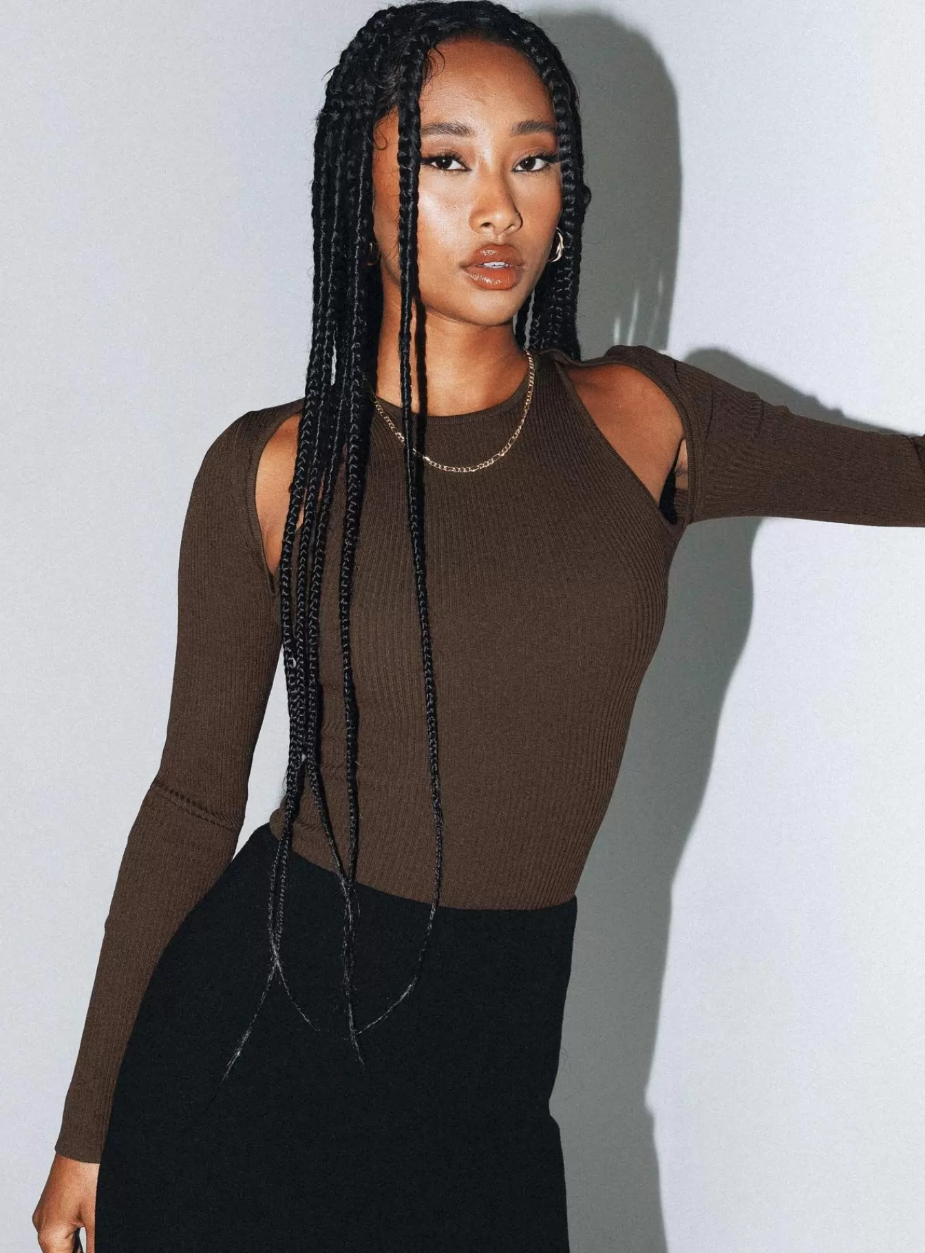 Princess Polly Long Sleeve Tops | Venetia Long Sleeve Top Brown