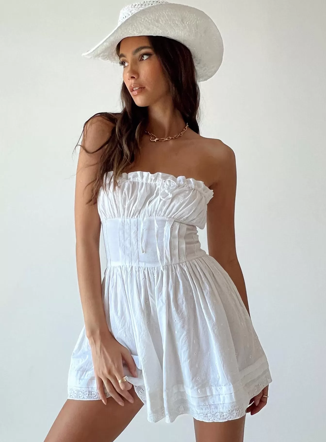 Princess Polly Rompers | Vip Strapless Romper White