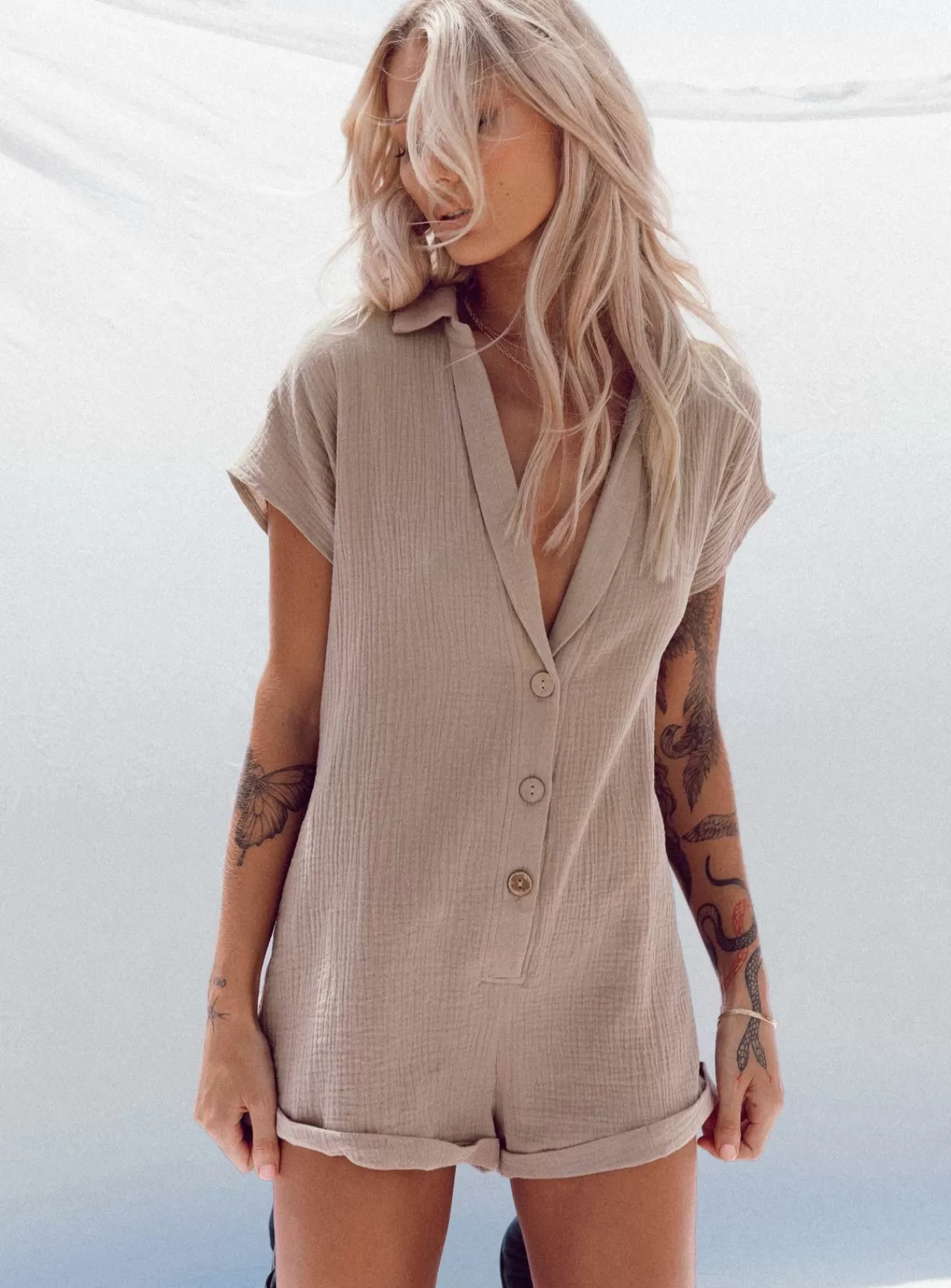 Princess Polly Summer Dresses | Vixen Romper Taupe