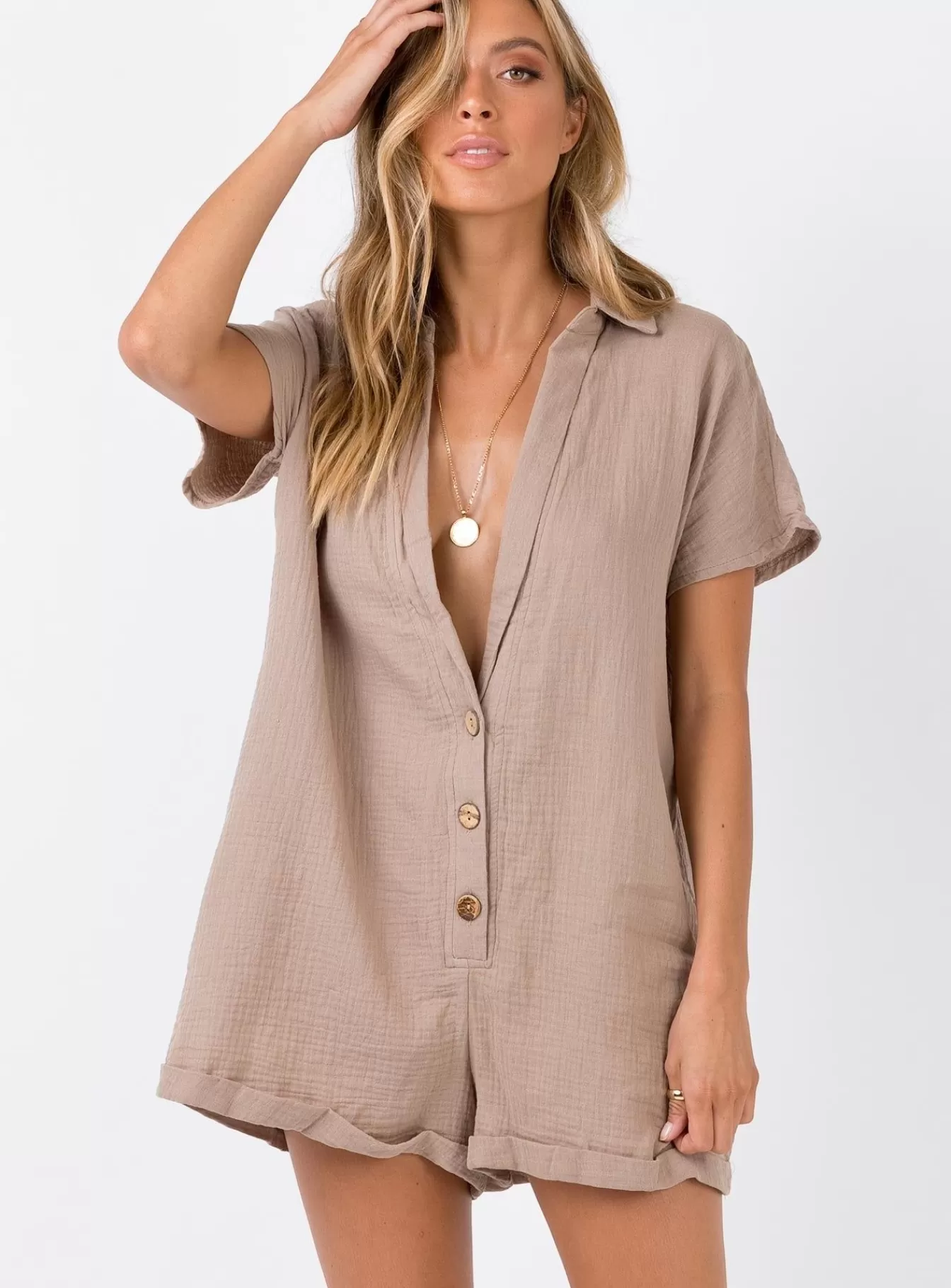 Princess Polly Summer Dresses | Vixen Romper Taupe