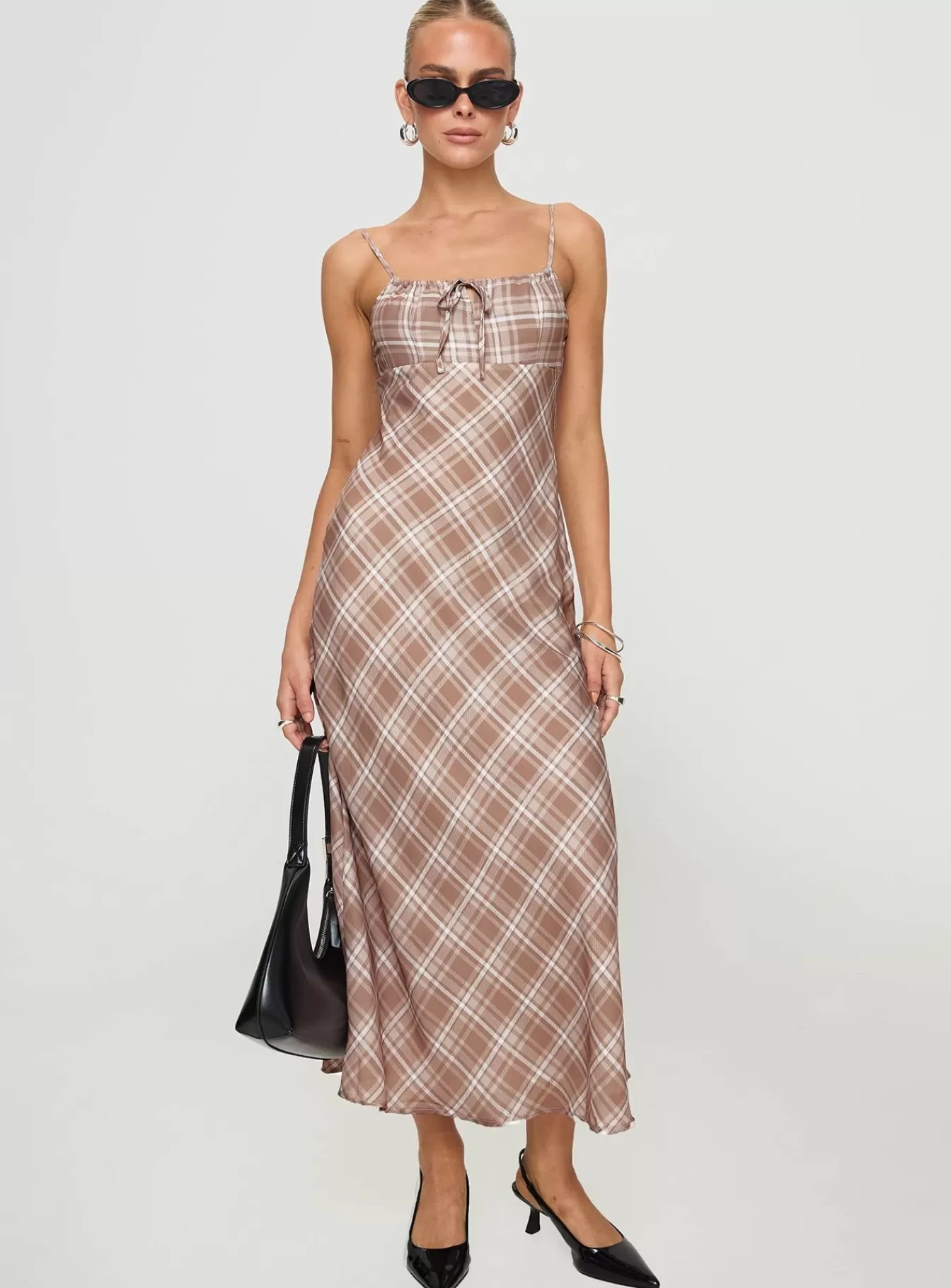 Princess Polly Maxi Dresses | Wallin Maxi Dress Brown Check
