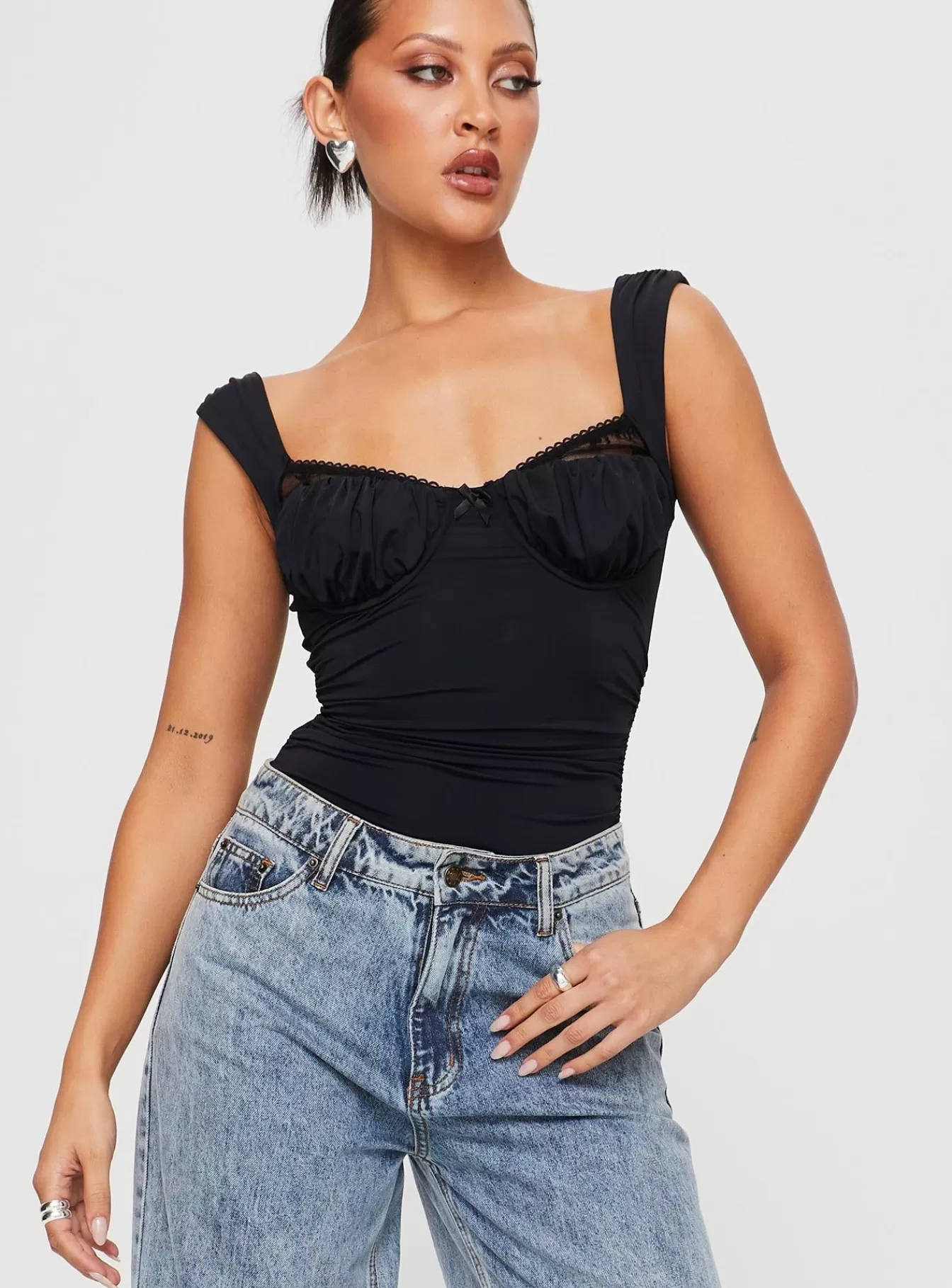 Princess Polly Party Tops | Weller Bodysuit Black