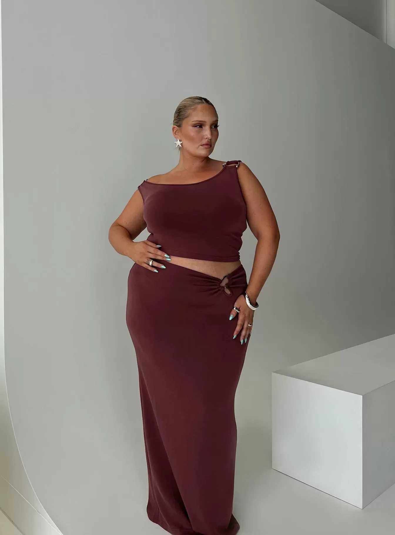 Princess Polly Skirts | Whiley Maxi Skirt Curve Mauve