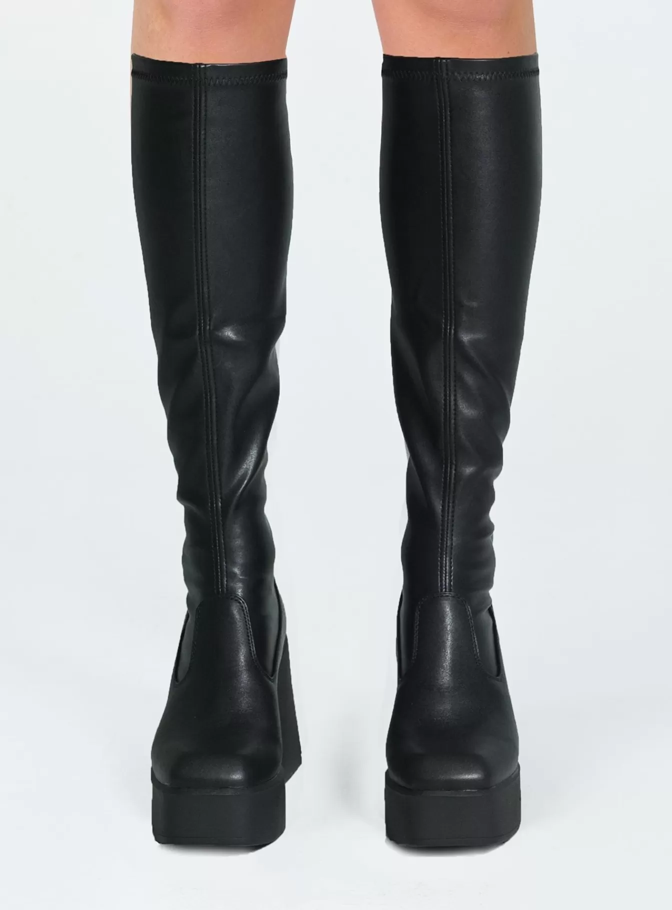 Princess Polly Boots | Windsor Smith Badgirls Stretch Sock Boots Black
