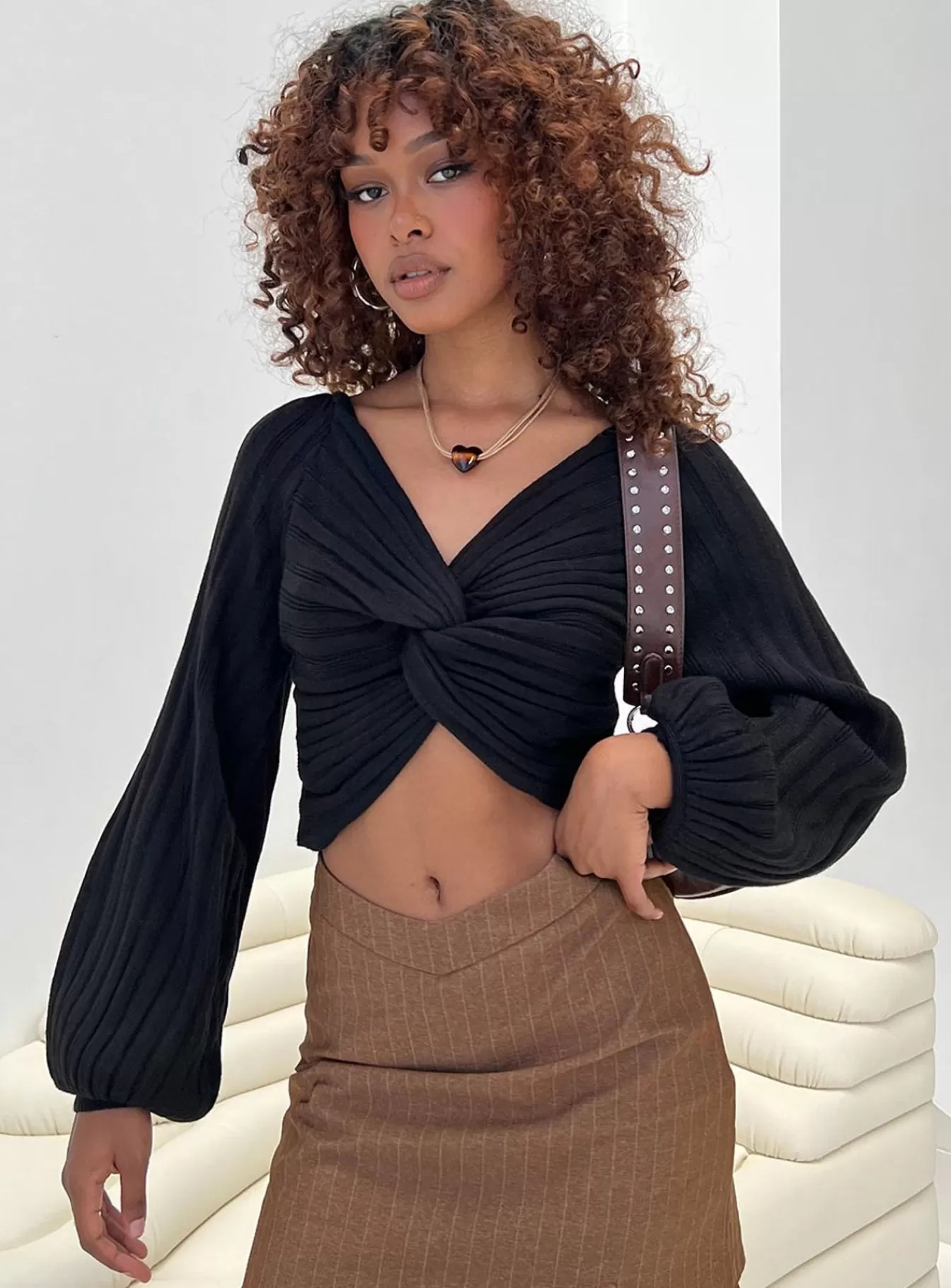 Princess Polly Knitted Sweaters | Winry Cropped Sweater Black