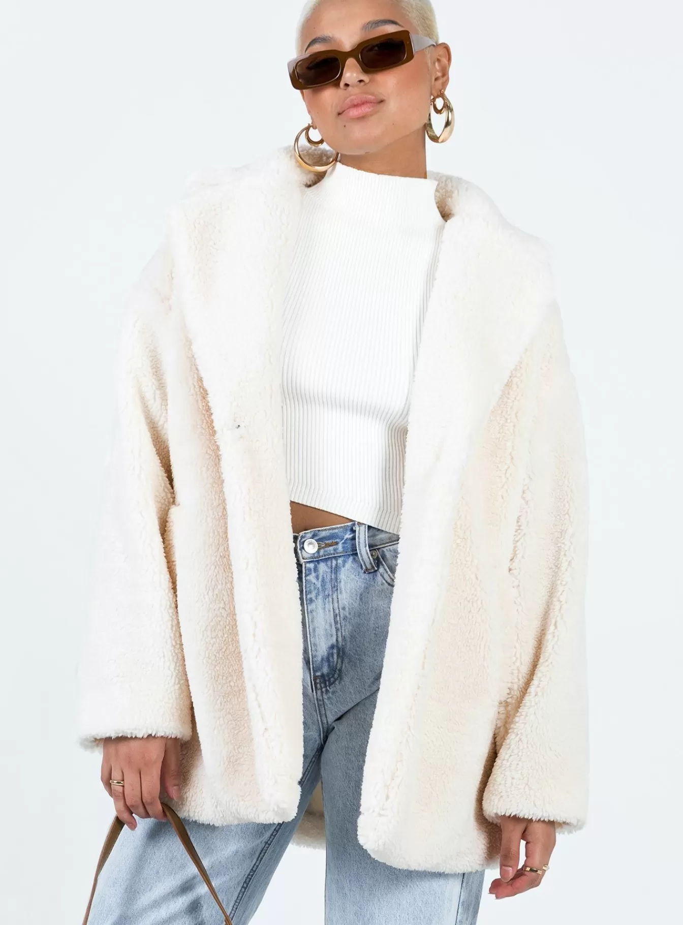 Princess Polly Coats | Wirilda Shearling Coat Cream