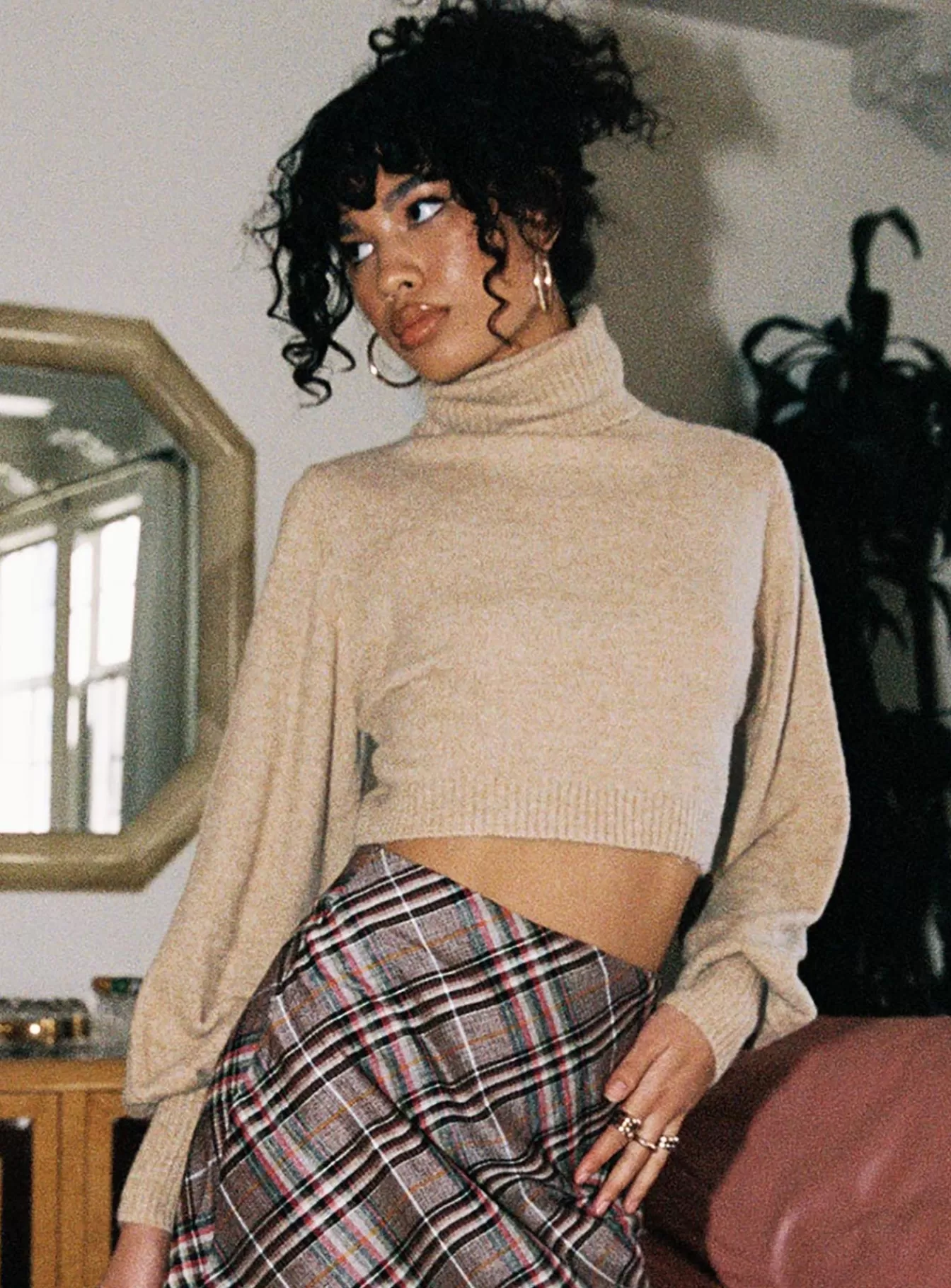 Princess Polly Knitted Sweaters | Zahara Cropped Turtleneck Sweater Beige