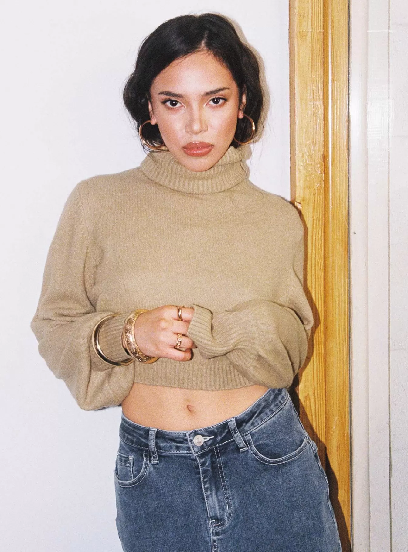 Princess Polly Petite | Zahara Cropped Turtleneck Sweater Petite Beige