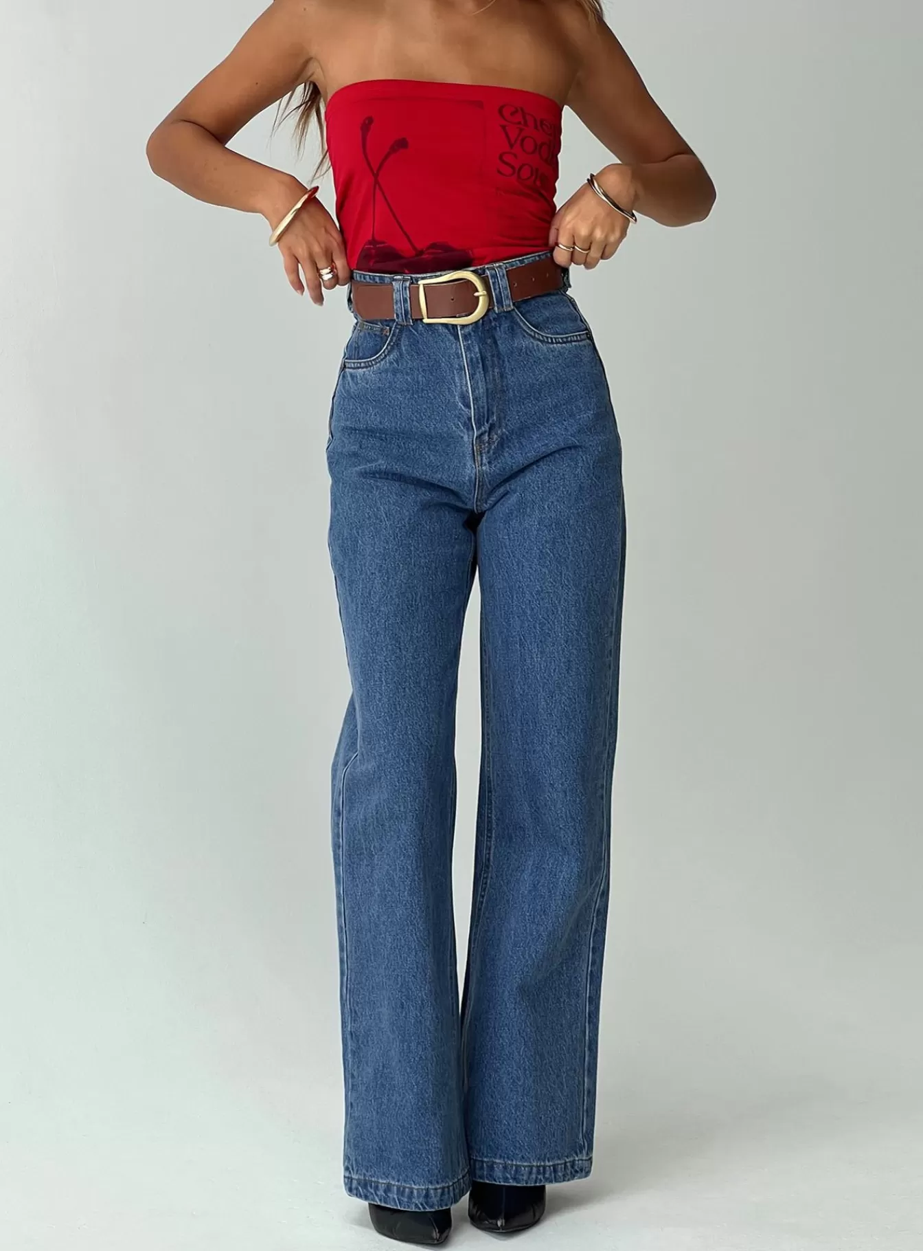 Princess Polly Jeans | Zephee Wide Leg Jeans Light Wash