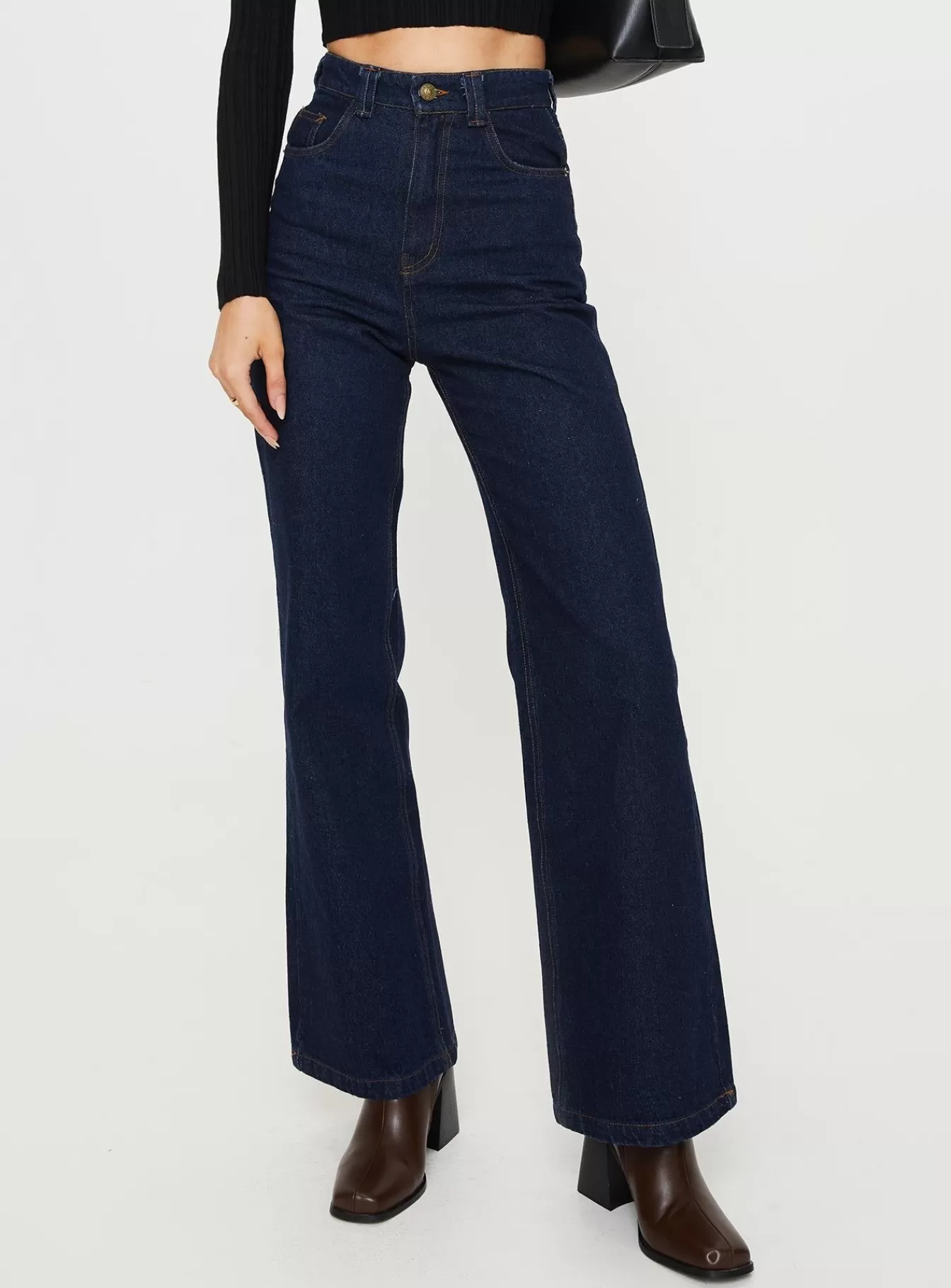 Princess Polly Jeans | Zephee Wide Leg Jeans Dark Wash