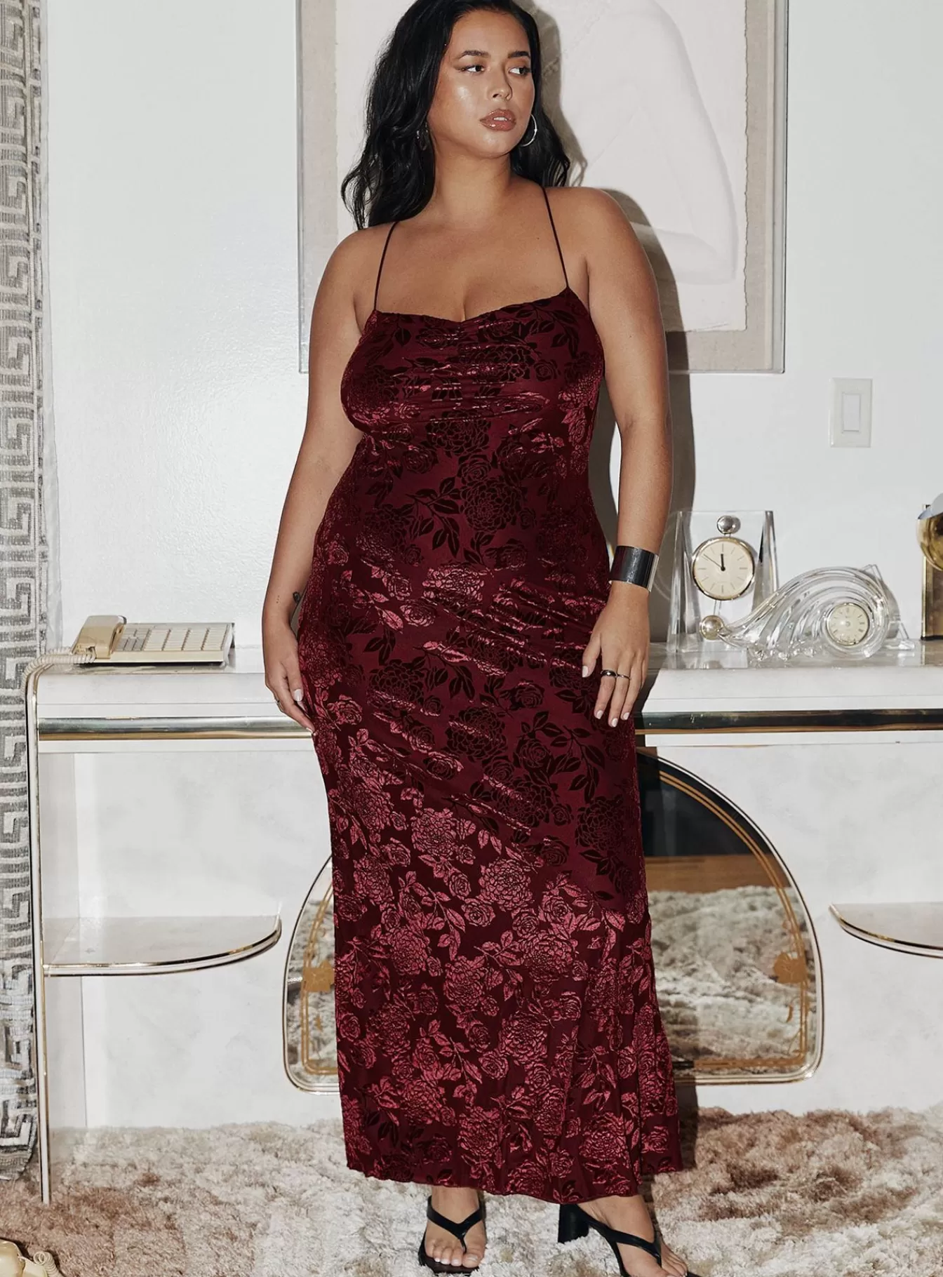 Princess Polly Curve Dresses | Zotta Maxi Dress Curve Burgundy