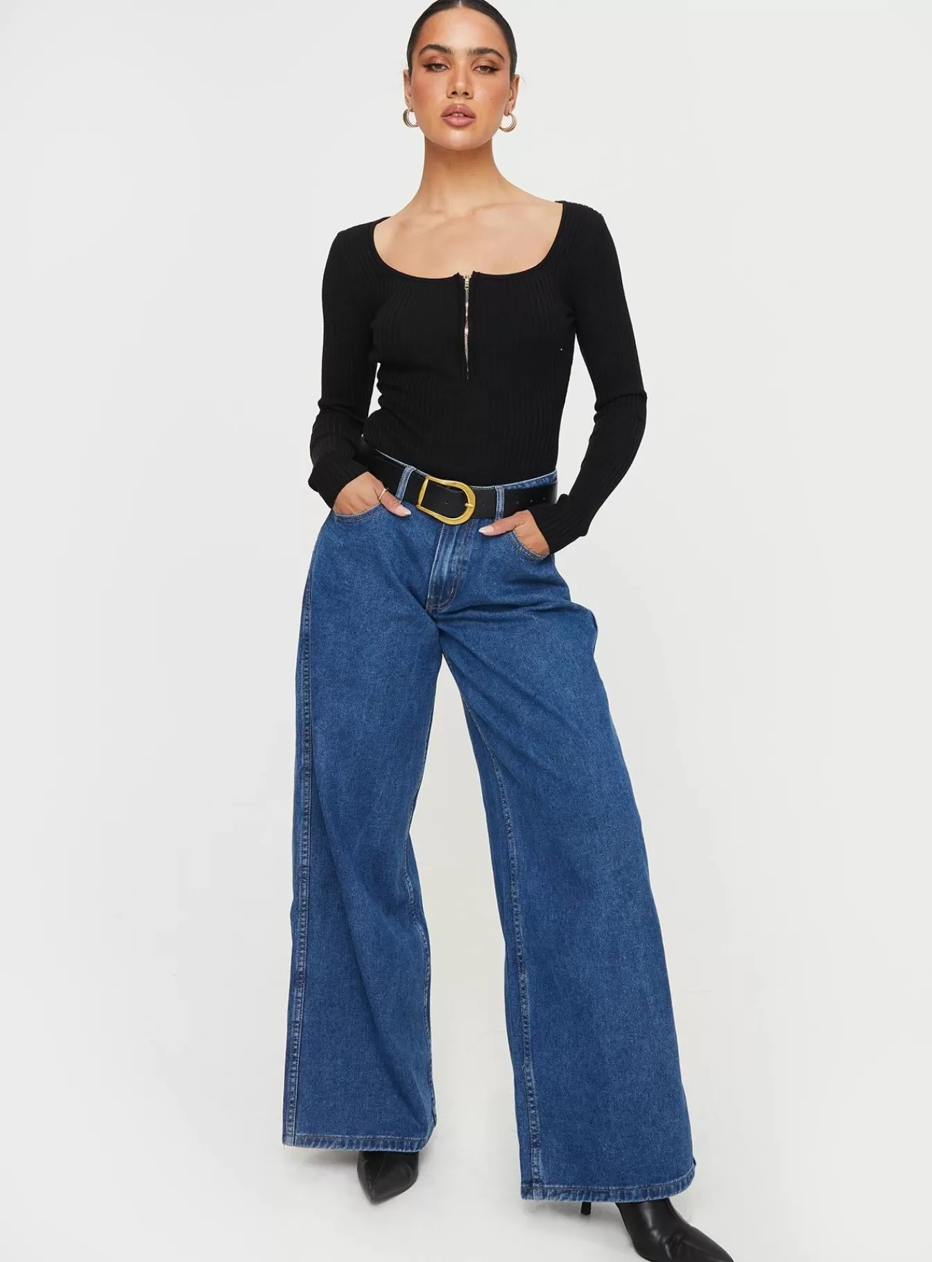 Princess Polly Long Sleeve Tops | Zuma Long Sleeve Bodysuit Black